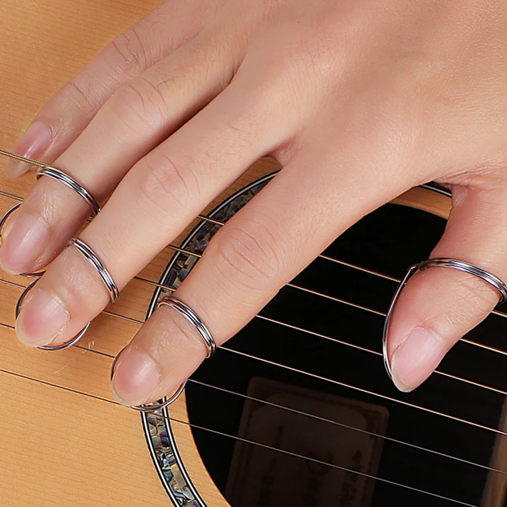 

Banjo Pick Guitar Picks Finger Plectrum Ring Metal Hollow Plectrums Out Bass Musical Instrument Thumb