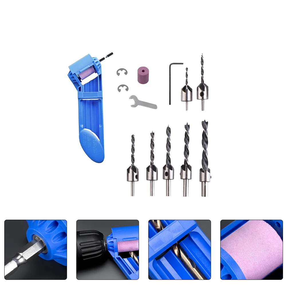 

Drill Sharpener Combo Pack Long Lasting Grinder Attachment Rotary Tool Repair Boring Bit Fast Replacement Composite