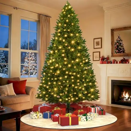 Premium 6FT Pre-Lit Classic Artificial Holiday Christmas Tree w/1,000 Branch Tips,250 LED Lights for Home,Office,Party