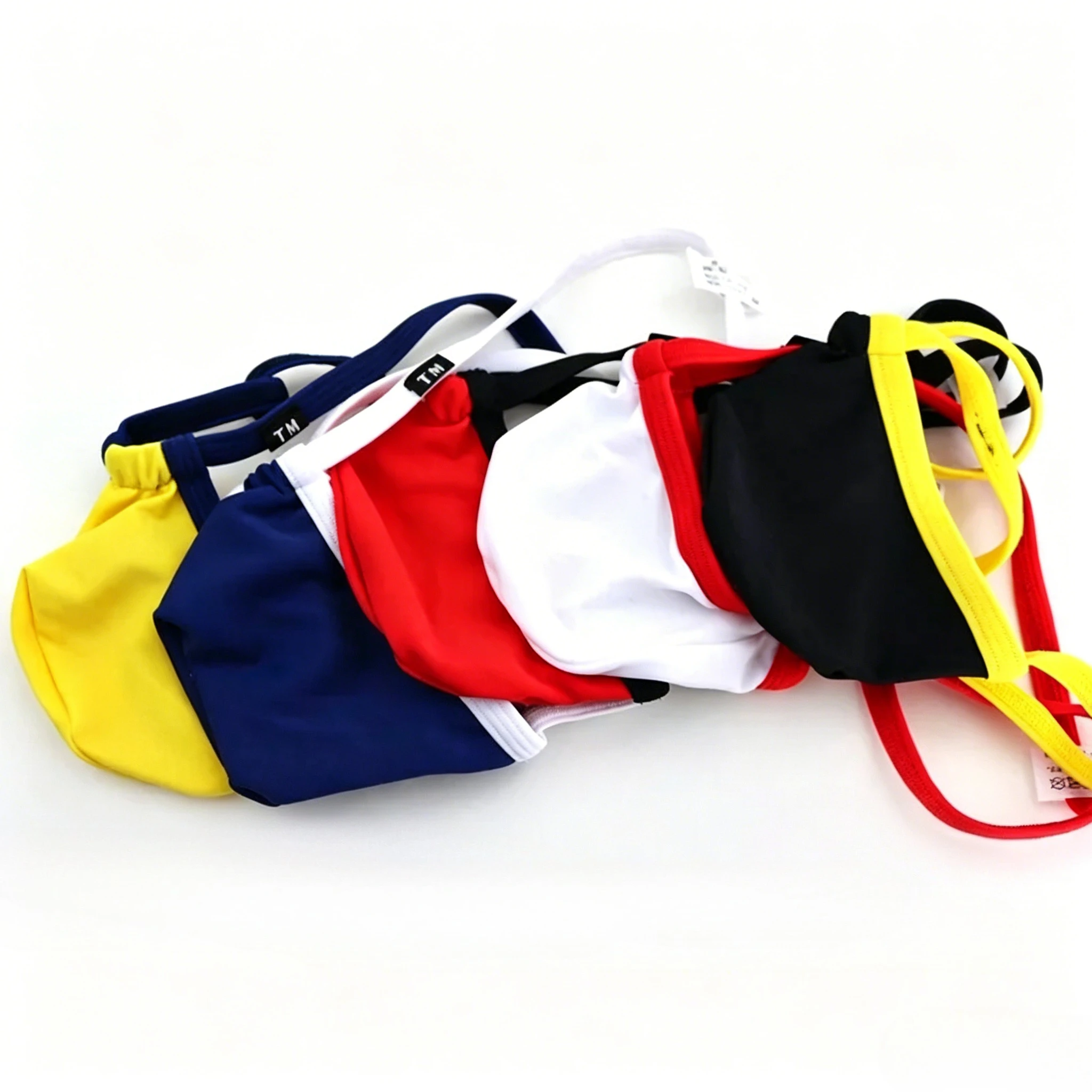 Two Tone Ice Silk Nylon for Men Thong Low Waist Single Strap Plus Size Big U Pouch Elastic Sexy Cross Border T-string Panties