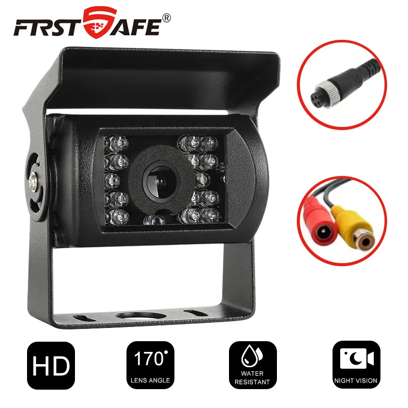 Truck Trailer Backup Camera 4Pin Connector IR Night Vision IP67 Waterproof Rear View Monitor for Pickup RV Heavy Duty Trucks