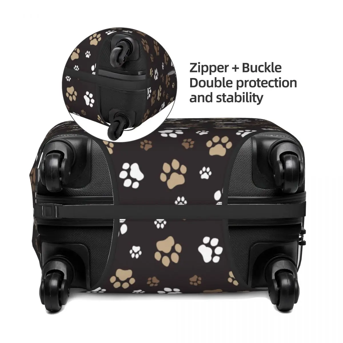 Custom Animal Footprint Dog Paw Prints Travel Luggage Cover Elastic Suitcase Cover Protector Fit 18-32 Inch