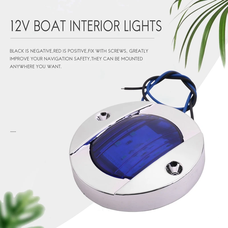 NEW-10Pcs Round Marine Boat Interior Lights DC 12V Transom Mount Led Stern Anchor Lights LED Night Fishing Lights