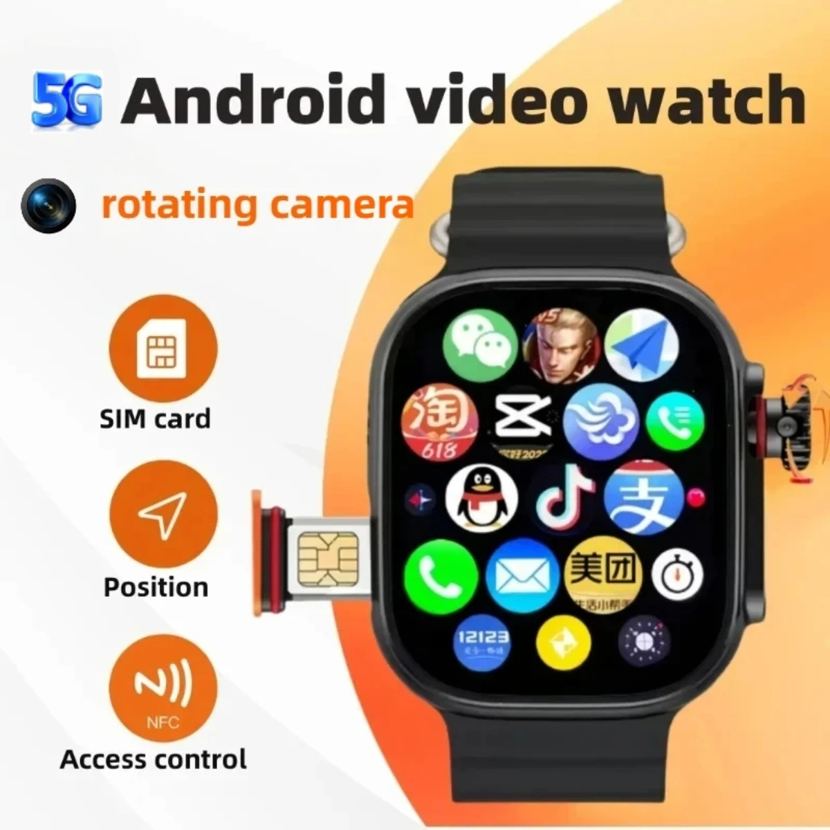 Blood Pressure Monitor - 5G network smartwatch CDS9 SIM card