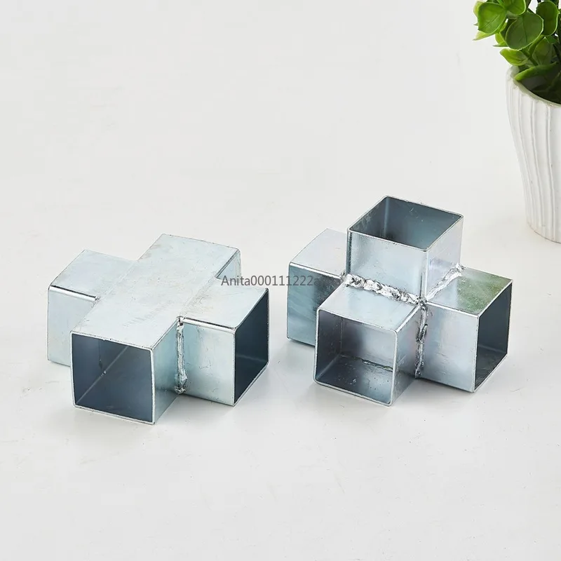 4PCS 25MM 30MM Square tube 90 degree right angle two way three-way iron tube guardrail square tube connector