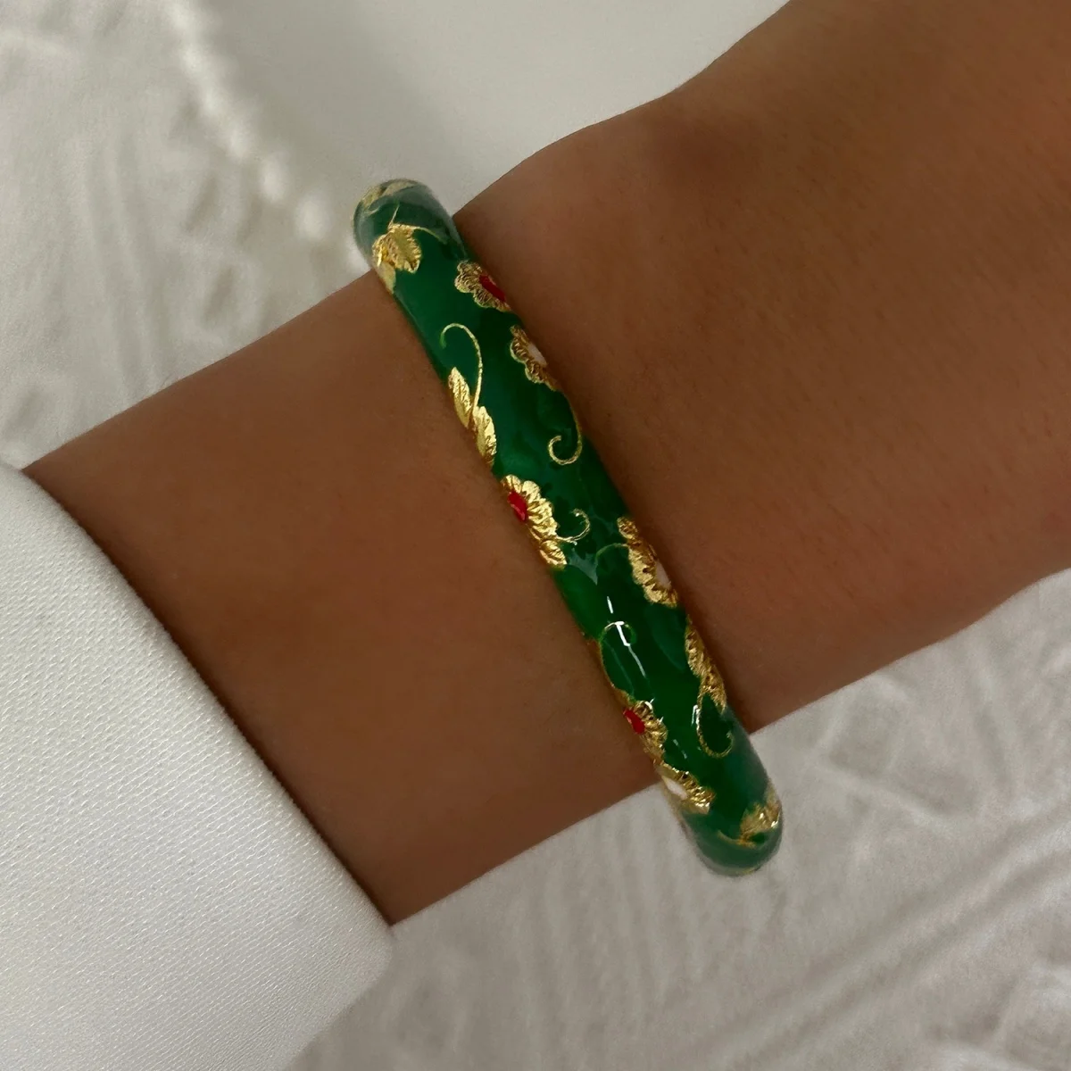 Vintage-Emaille-Armbänder mit Blumenmuster für Damen und Herren, Retro, bunt, kontrastierend, Gänseblümchen, elegant, modischer Schmuck – Detail 17