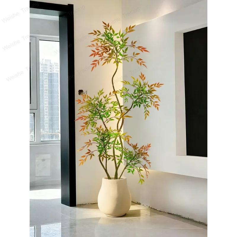 

Simulation green plant color Nantian bamboo high-end light luxury indoor living room decoration large bionic fake