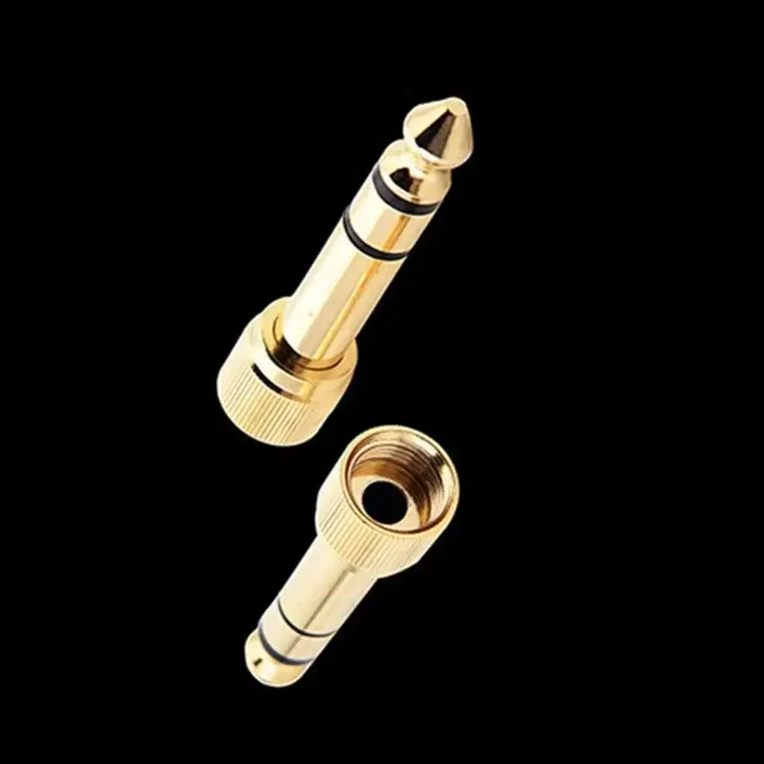 500pcs 3.5mm Female Screw Type to 6.35mm Male Stereo Audio Adapter for Speaker Headphone Aux Microphone Connector