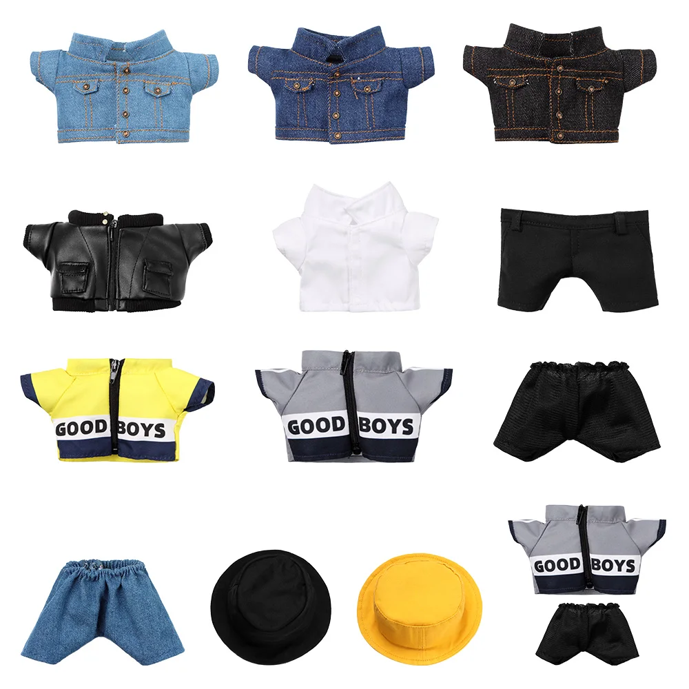 20cm Doll Clothes Miniature Hat Doll Jeans Shorts Outfits Overalls Handmade Jacket Pants For 1/12 BJD Dolls Accessories Kids Toy