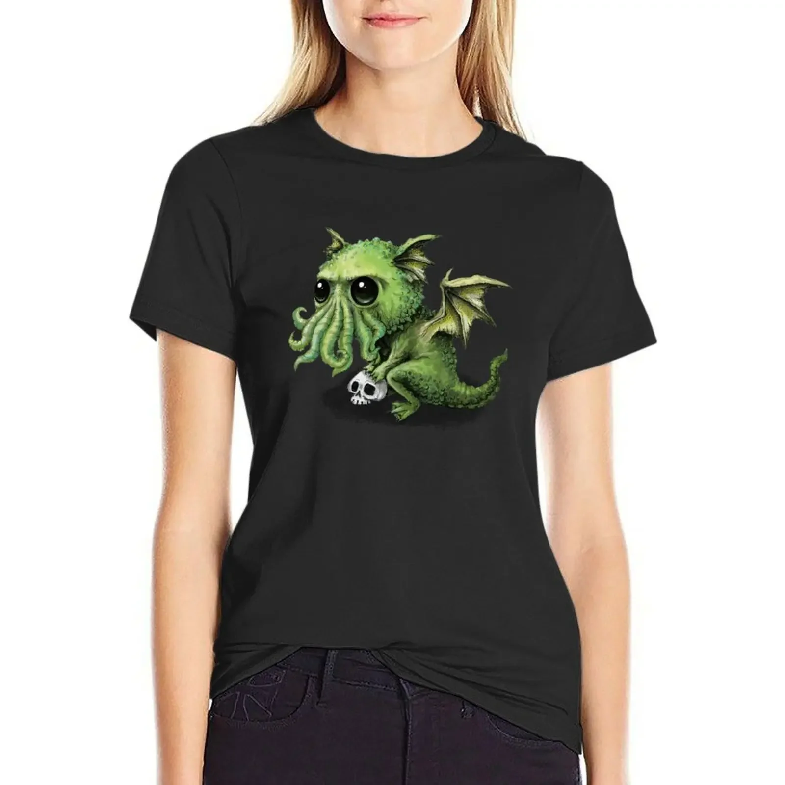 

Cute Cthulhu Dragon T-shirt oversized hippie clothes tees summer clothes for Women