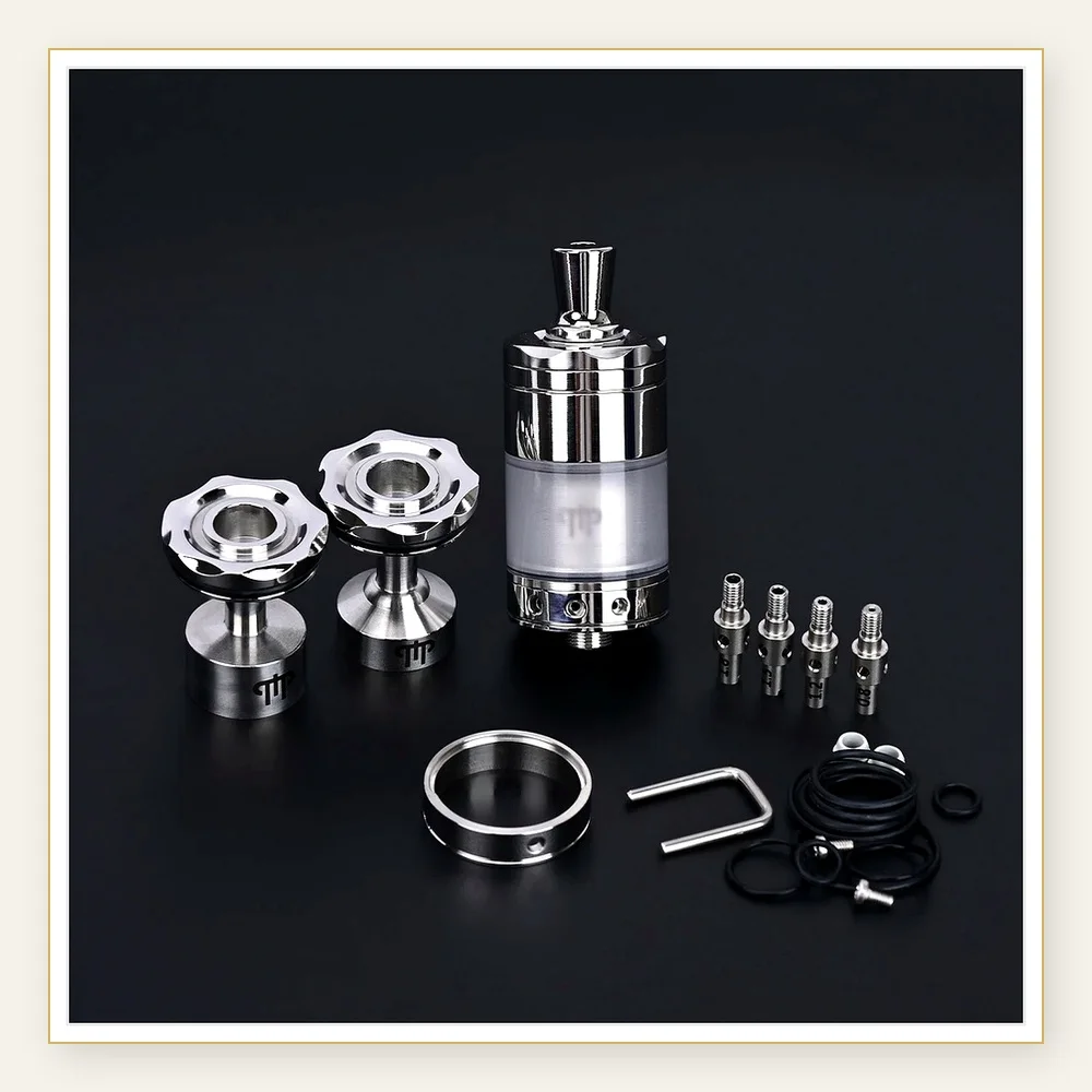 Wolfcoolvape Diplomat RTA 1:1 Style Atomizer - 23mm Polished 316 Stainless Steel, 4.5ml Capacity for DL/MTL Vaping