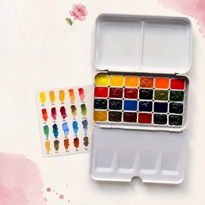 Rosa Rosa Master 24 Color Classic Color Artist Watercolor Paint Pack Hand Painted Watercolor