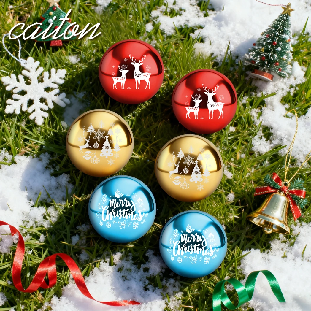 Golf Ball Gift Set 6pcs Christmas Metallic Golf Balls Novelty Xmas Pattern Gift Box Golf Accessories for Golfers Men Dad Caiton