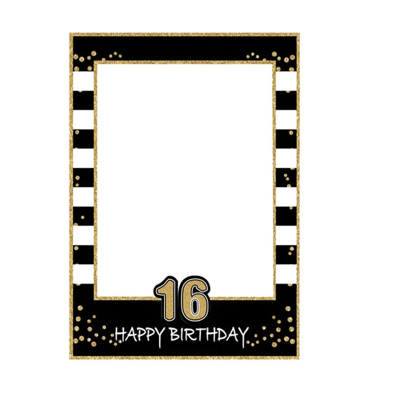 1Pc 1 16 18 30 40 50 60Year Old Handheld Birthday Photo Booth Props Frame Kids Adult Birthday Party Decoration Photo Props Frame