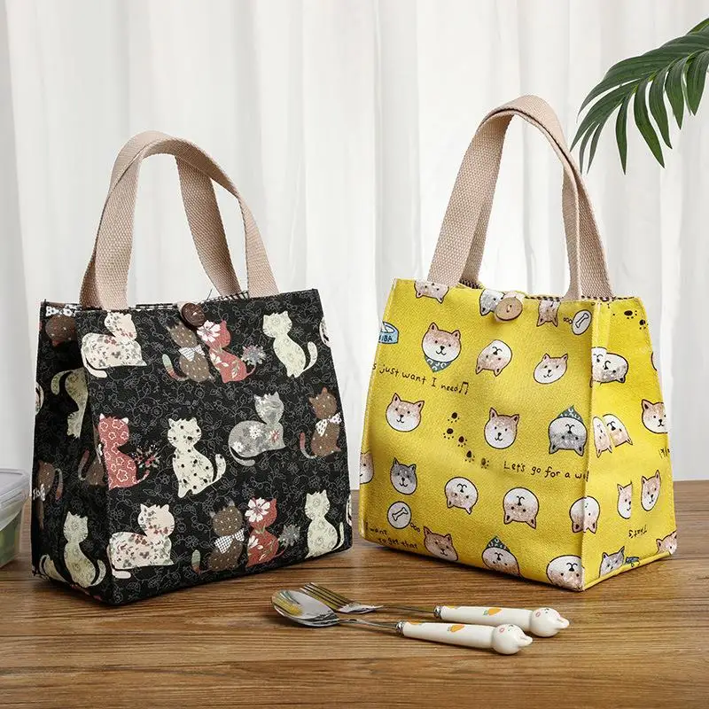 

New Waterproof Bento Bag Bento with Handle Japanese Sle Lunch Box Bag for Office Workers And Students Fly Storage Tools