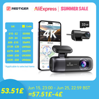 REDTIGER Dash Cam 4K Front and Rear WiFi GPS Car Camera for Parking Mode Car Dvr for Night Vision Car Recorder By App Control
