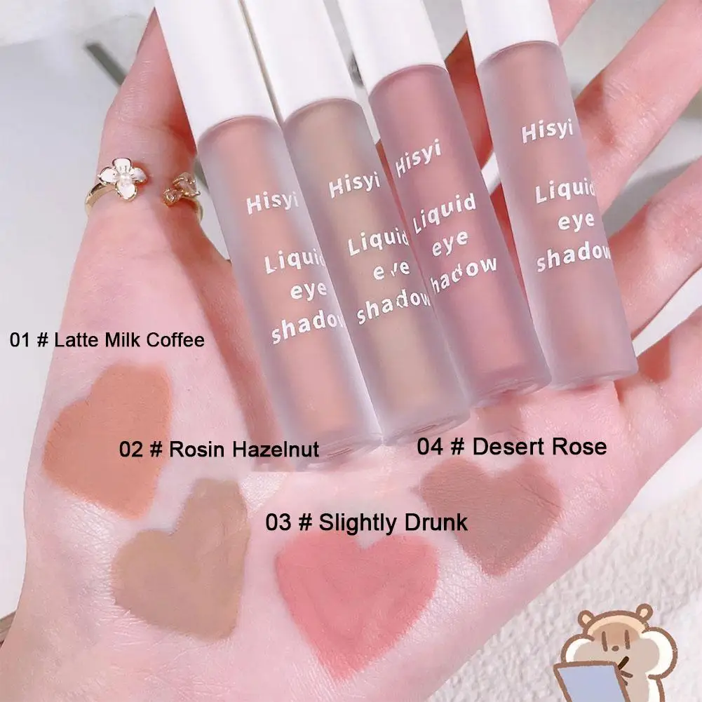 New 4 Colors Liquid Eyeshadow Stick Set Contour Blush Pigment Matte Natural Cheek Milk Coffee Shadow Cream Eye Makeup