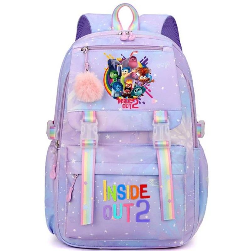 Inside Out2 Mochila para meninos e meninas, mochila infantil e adolescente, mochilas escolares casuais, presente de aniversário fofo para crianças, moda