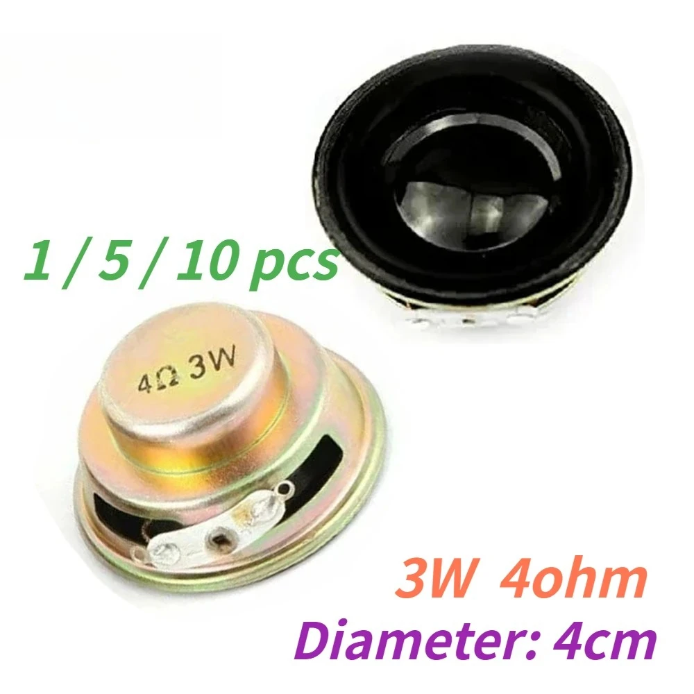 1/2/10 Uds 3W 4 Ohm Mini altavoz 40mm de diámetro DIY amplificador trompeta bocina altavoz 3 vatios 4Ω para proyectos de Audio Arduino