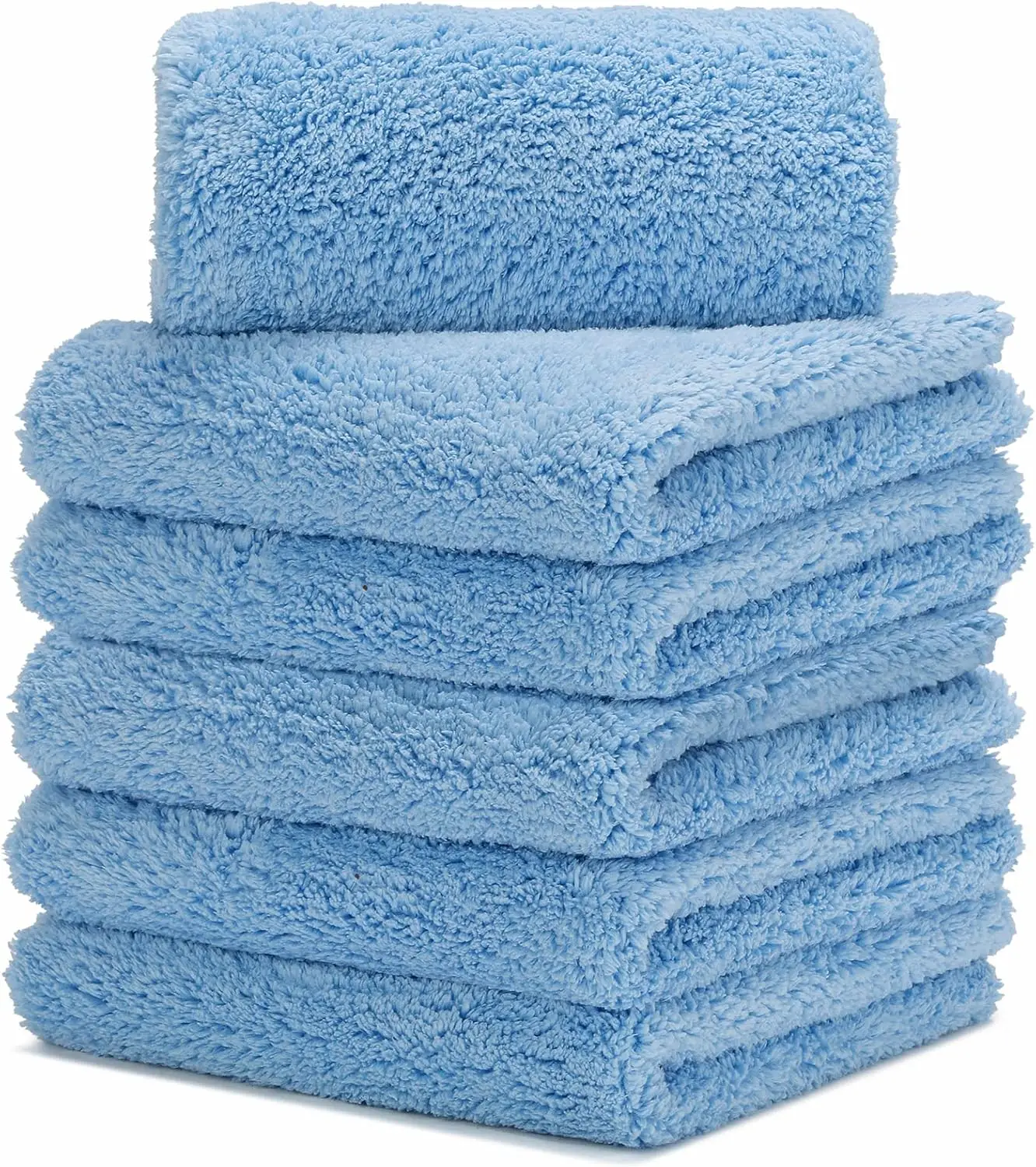 

Premium Microfiber Car Towels, 6-Pack for Drying, Detailing & Polishing, 450 GSM Plush Edgeless Cloth