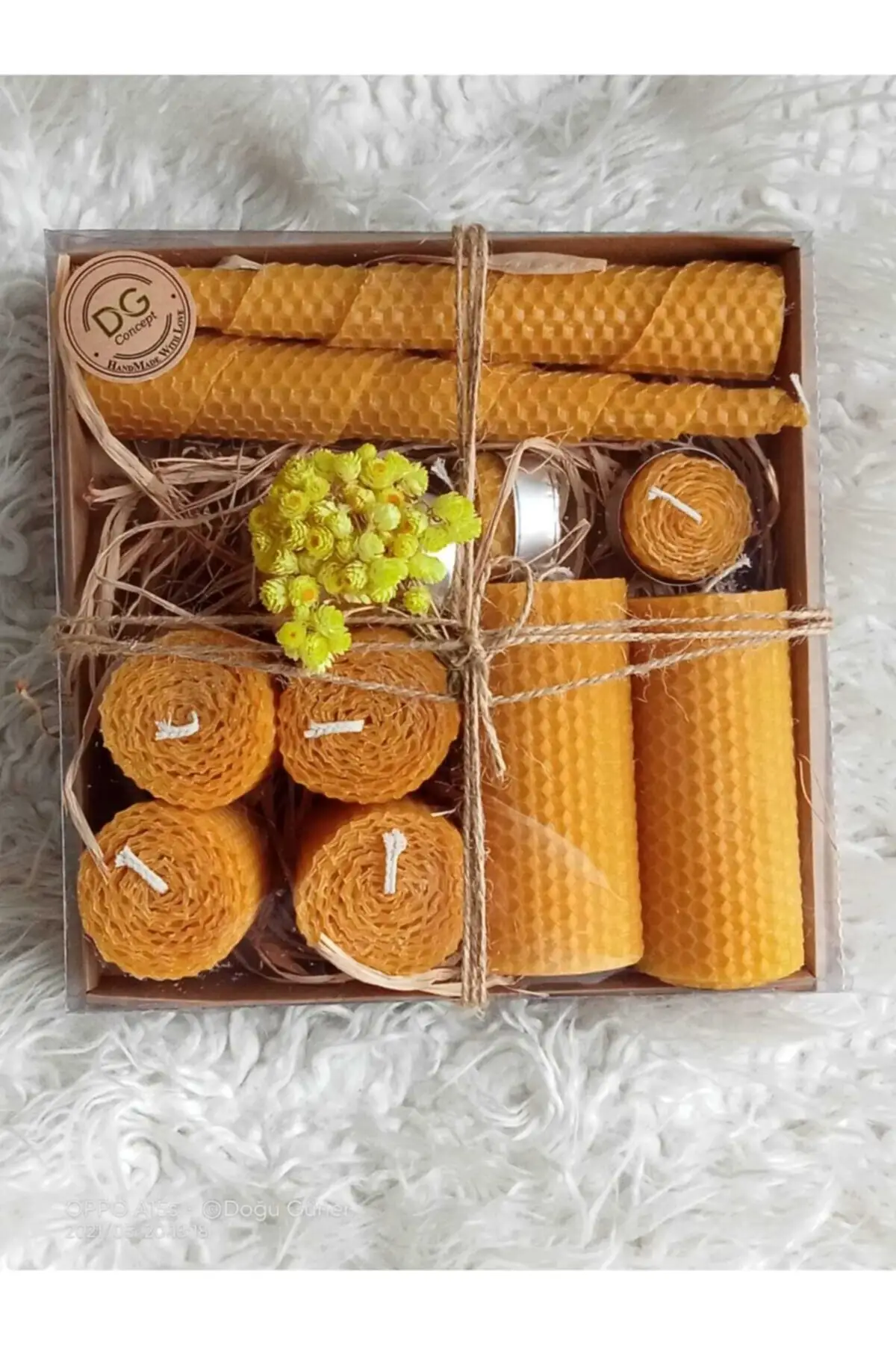 Beeswax Candle Gift Set in Special Box 4 pcs 5cm 2 pcs 15 cm 2 pcs 20 cm Candles Gift Products Romantic Meals Christmas