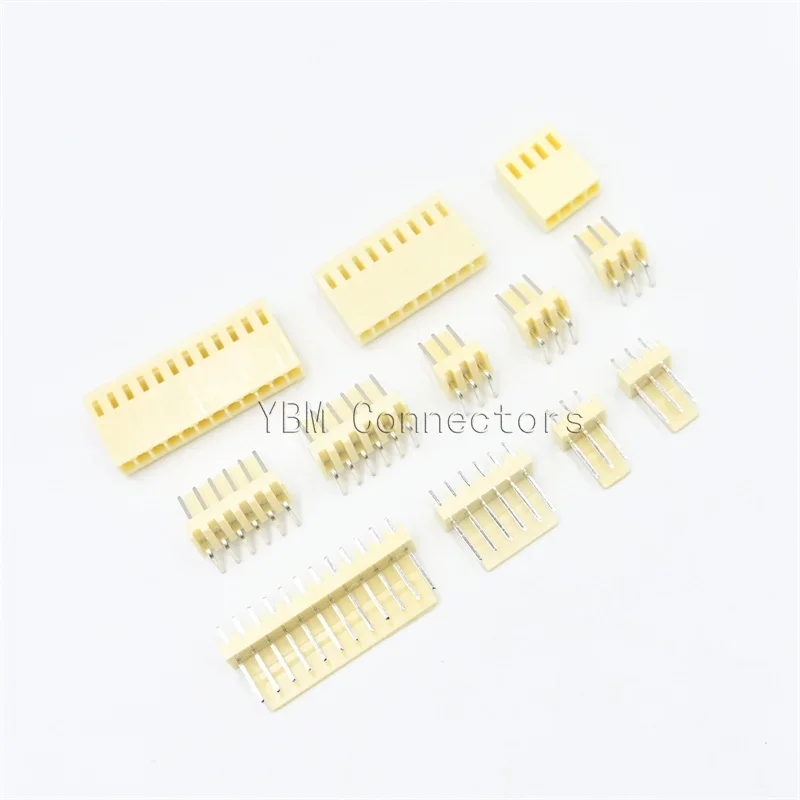 100Pcs KF2510 Connector 2.54mm Pitch 2P-10Pin Straight/Curved Male Female Socket Housing Plug Pin Header Crimp Terminals KF-2510