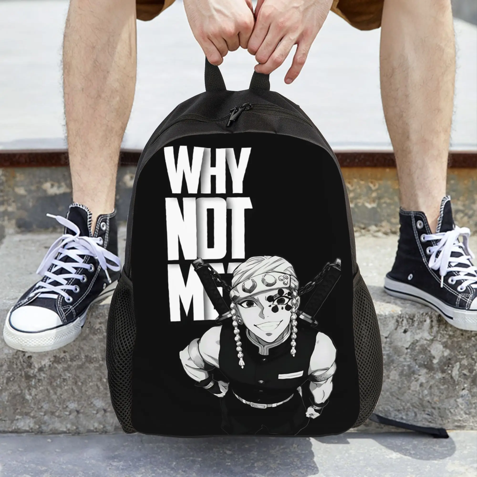Fashion Halloween Demon Slayer Backpacks Its Bag  mochila High School Sturdy Shoulder Rucksack