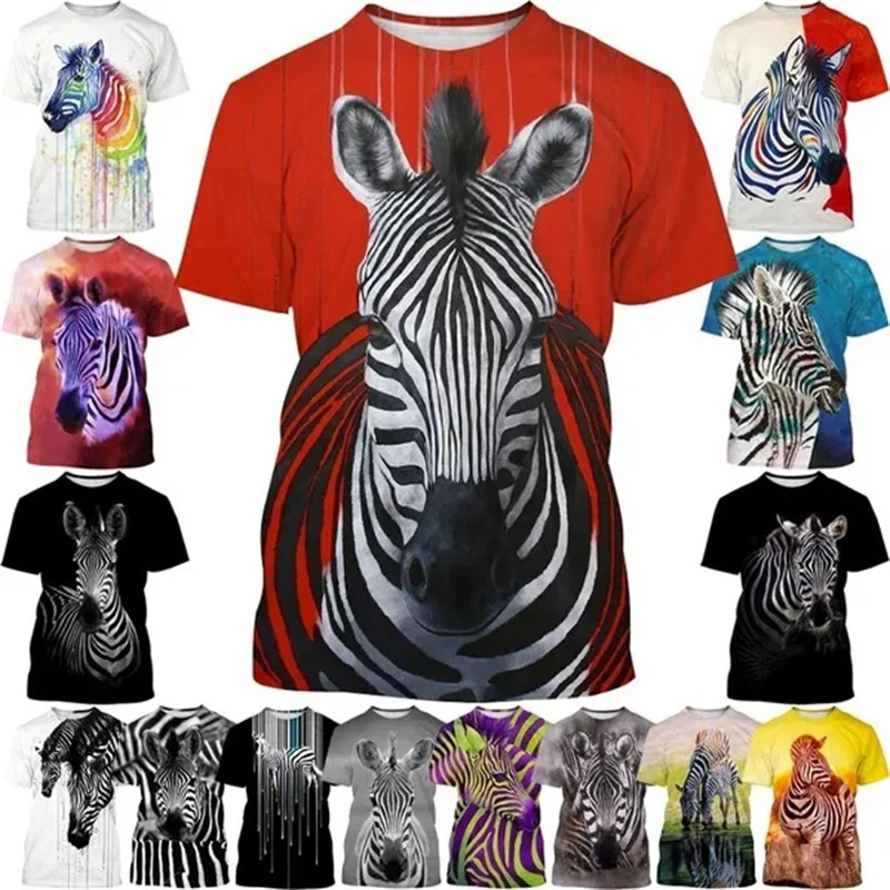 New Arrivals Zebra Animal 3D Printing Breathable T-Shirt Personality Trend Men\'s Women\'s Comfy Clothes Streetwear Top T Shirts