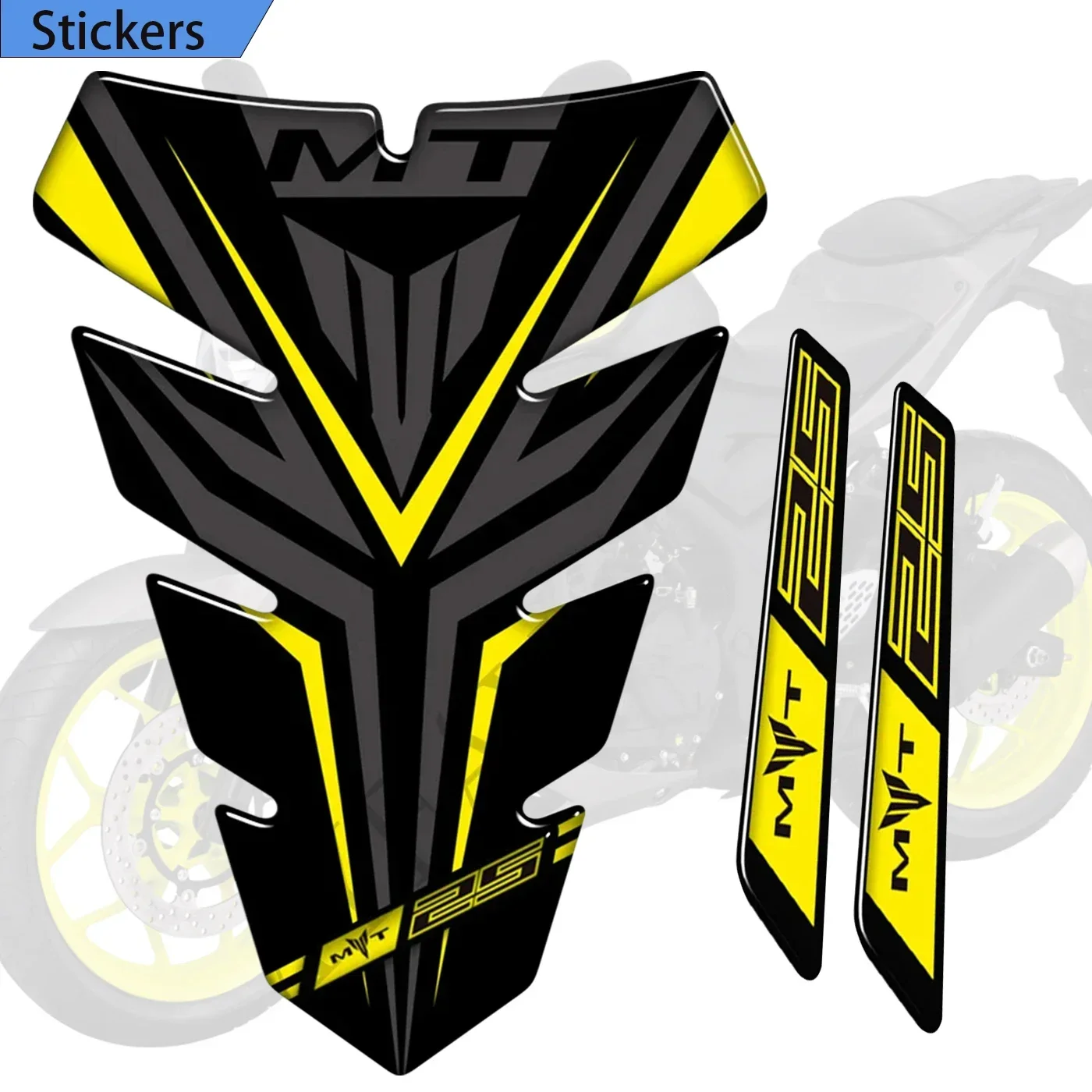 For Yamaha MT-25 MT25 Tank Pad Protector Stickers Emblem Badge Logo Fairing Symbol Fuel Oil Kit Knee