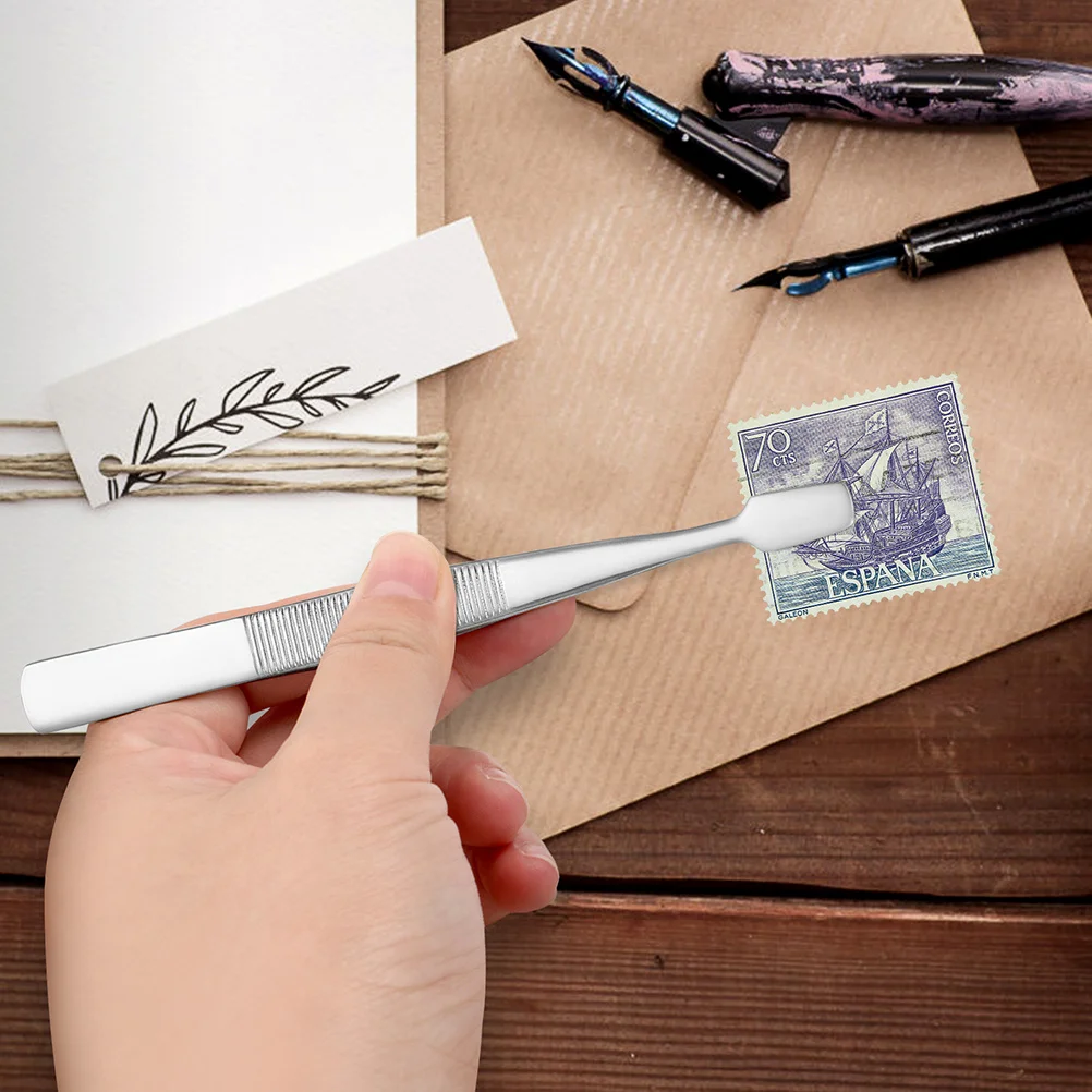 3 Stuks Precisie Rvs Pincet Voor Postzegels Albums En Wimpers Rechte Grip Tool Sticker Pincet Stempel Tang