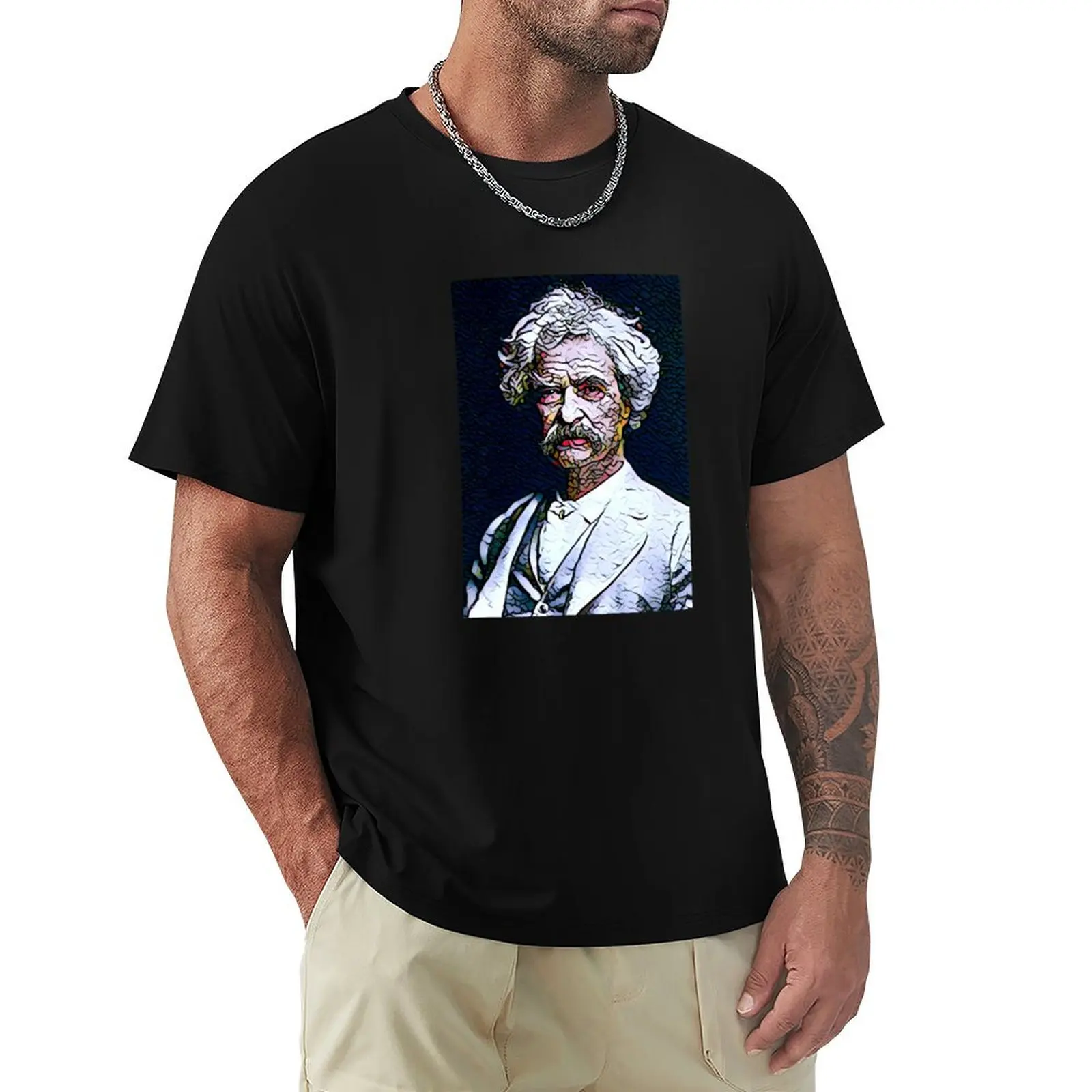 Mark Twain Artwork T-Shirt man t shirts high quality luxury brand T-Shirt