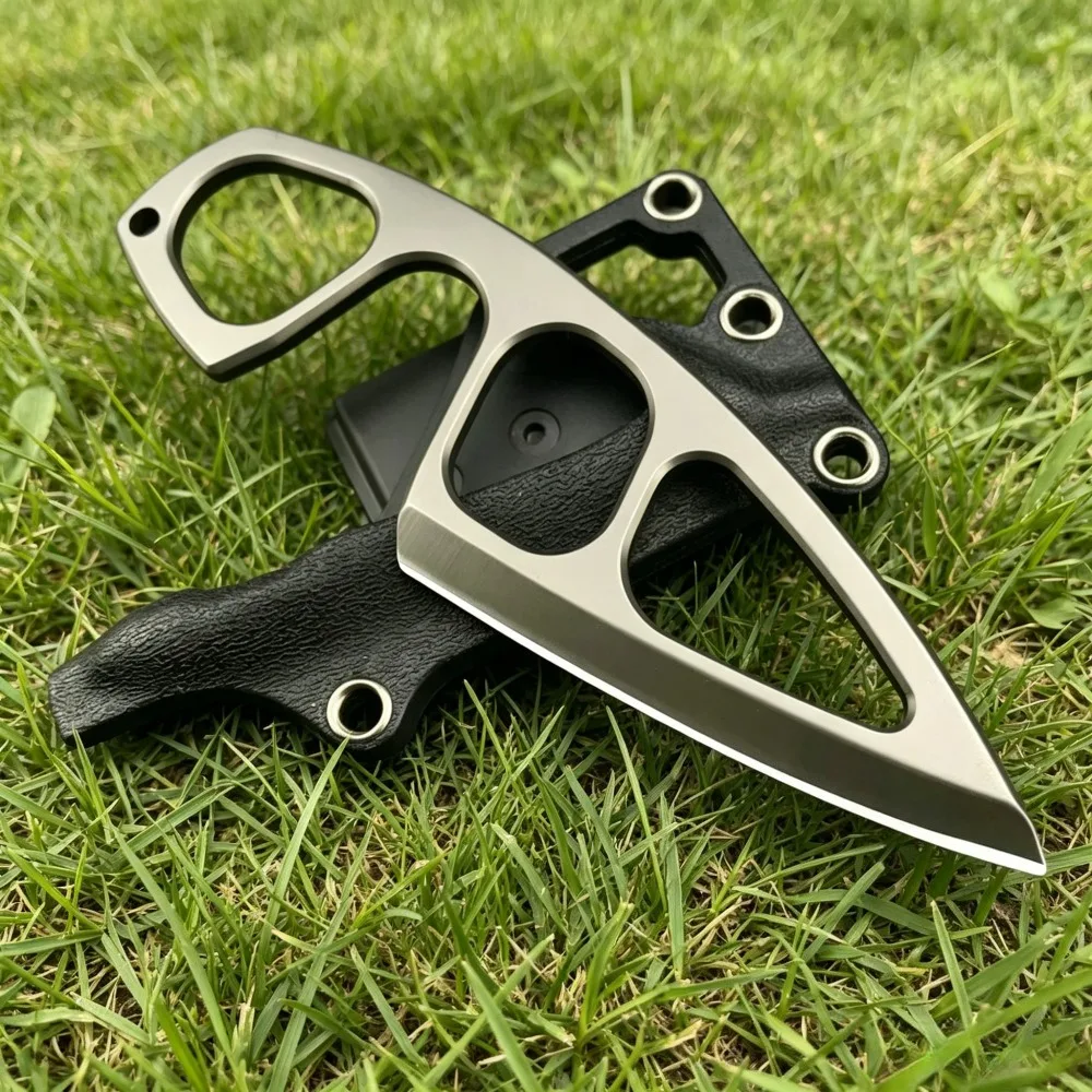 High Hardness Neck Knife 440C Blade with Kydex Sheath Portable EDC Tool Daily Carry Camping Small Pocket Knife