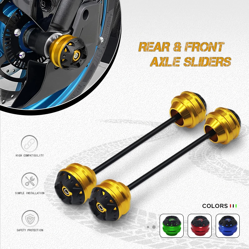 

MT10 Motorcycle CNC Front Rear Axle Fork Wheel Crash Sliders Cap Falling Protection Pad For MT-10 mt01 2005-2012