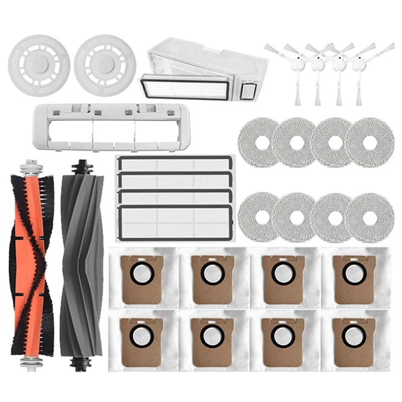 قطع غيار روبوت المكنسة الكهربائية ، كيس غبار ، فرشاة جانبية رئيسية ، فلتر Hepa ، لوحة ممسحة ، قطع غيار لـ Dreame L10S Ultra ، L10S Pro