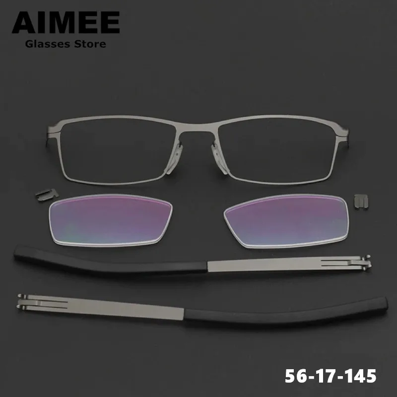 

Men‘s Square Business Glasses Frame Germany Design Ultralight Eyeglasses Stainless Steel Eyewear Women No Screw Spectacles Gafa