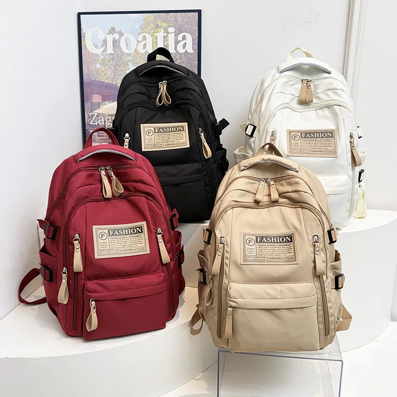 Backpack Women's Four Seasons Simple Travel Computer  Male High School Junior High Student Large Capacity Bag