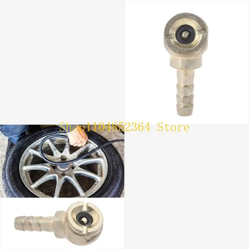 

652F Air Chuck Tire Inflator Heavy Duty Hose Barb Ball Foot Tire Chuck Tire/Tyre Inflator Gauge Fitting Tool Compressor