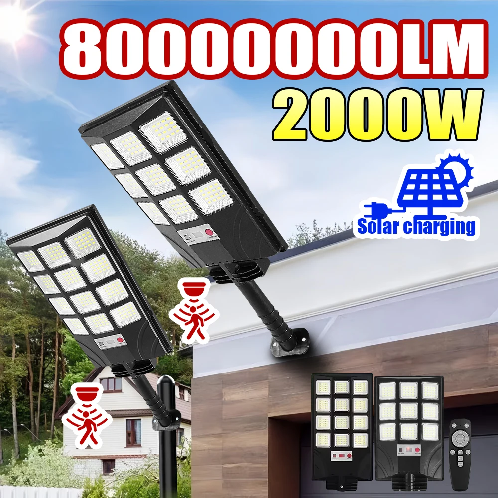 جديد ترقية في الهواء الطلق ضوء الشمس 80000000LM محس حركة الإضاءة عالية التجويف الشمسية مقاوم للماء حديقة فناء المرآب فانوس #1