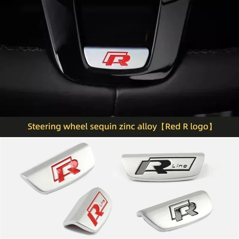 

Car Emblem Badge Steering Wheel Sticker Decoration For VW Polo Golf MK7 MK5 Passat Tiguan Rline Arteon Touareg Taigo Caddy Jetta