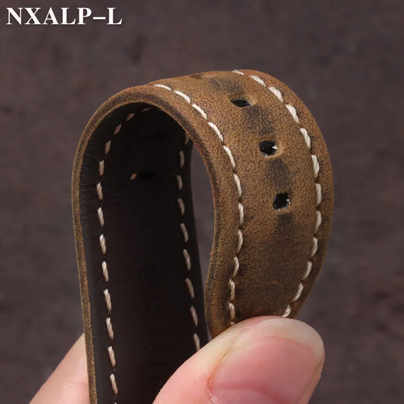 خمر جلد طبيعي حزام (استيك) ساعة لبانيراي ل Seiko ل أوميغا ماتي جلد البقر سوار الرجال اكسسوارات 20 مللي متر 22 مللي متر 24 مللي متر 26 مللي متر