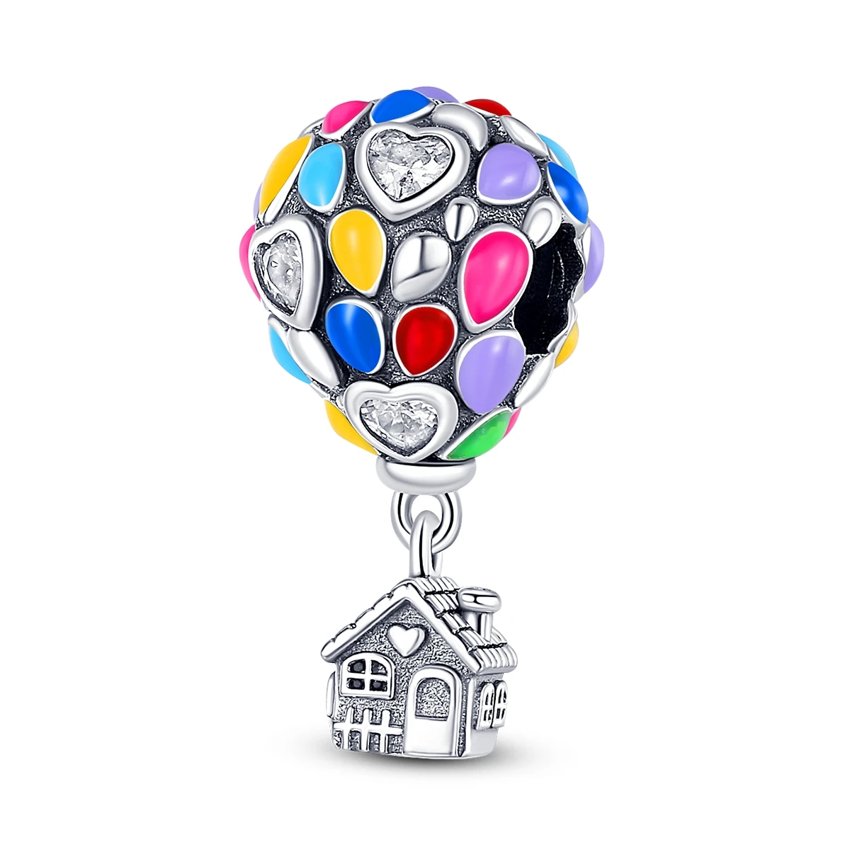 

Charm 925 Silver Original Colorful Hot Air Balloon Bead Fit Bracelet Making Woman Jewelry