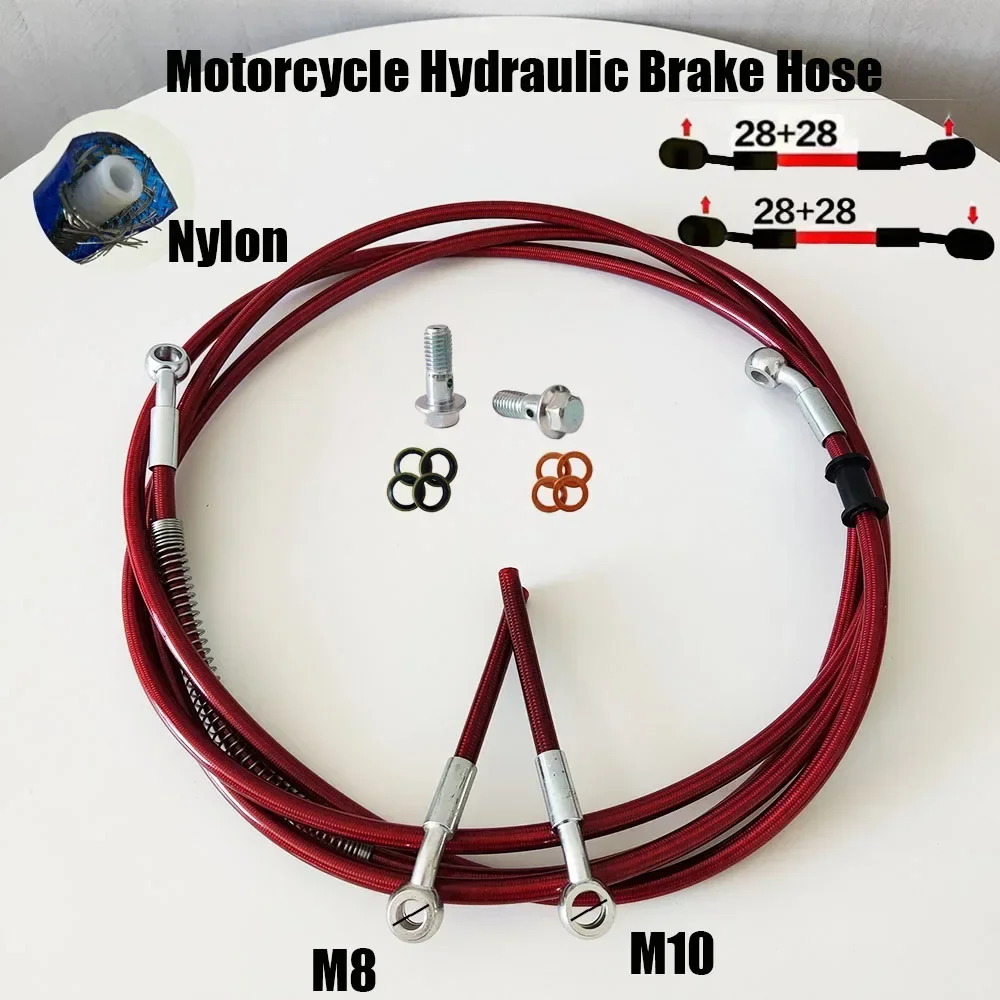 

M8X1.25 M10X1.25mm Banjo Optional Motorcycle Braided Oil Hose Reinforce Brake Tubing Fuel Pipe Line Clutch Oil Hose