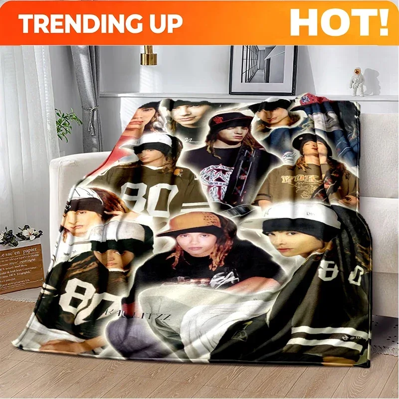 Custom Bill Tom Kaulitz Tokio Hotel Rock Band 2025 New Style Blanket,Soft Throw Blanket For Home Bedroom Bed Sofa Cover Kids Gif