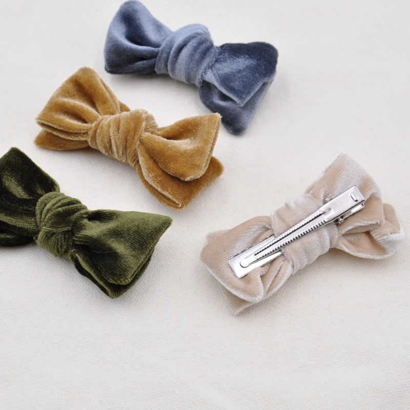 15Pcs/Lot  3Inch Velvet Baby Hair Bow Clips Bowknot Toddler Girl Barrette Infant Hair Accessory