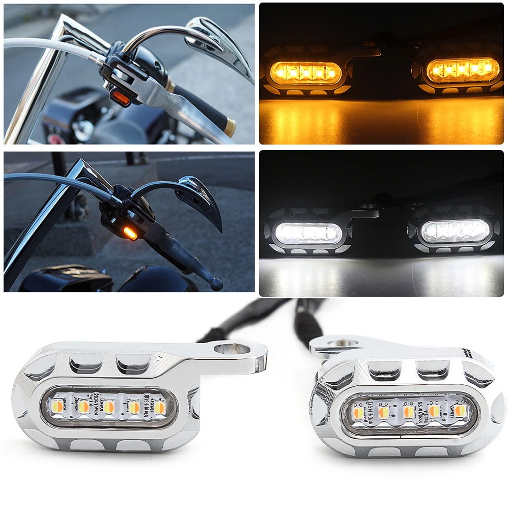 12V Motorcycle Accessories Mini Turn Signal Indicator Lights  Blinker Amber Flashing Lamp For Harley Sportster XL 2004-Later