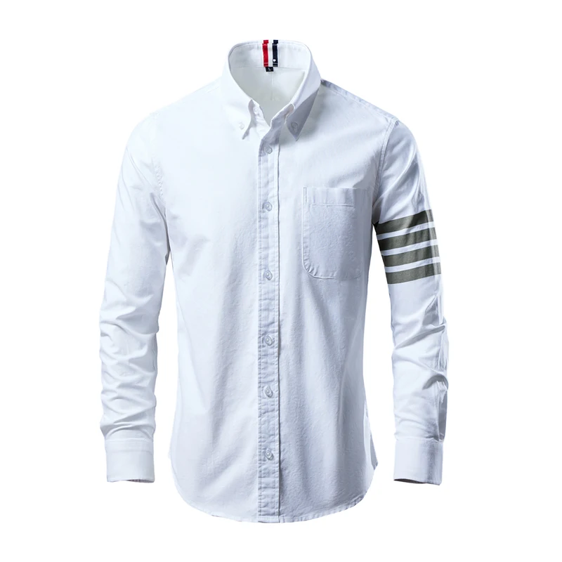 2024 Trend Mens Shirts Casual Soft Thin Cotton Slim Luxury Long Sleeve Striped Solid Shirt Male Streetwear M-8XL 1063