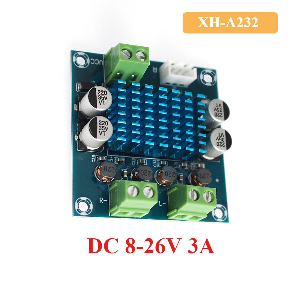 XH-A232 30W+30W High-definition Digital Stereo Audio Power Amplifier Board DC8-26V 3A Dual Channel Loudspeaker Panel