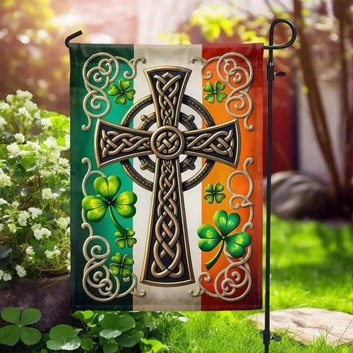 Irish Celtic Knot Cross St. Patrick’s Day Flag Graden Flag XXH LLP LLX uui