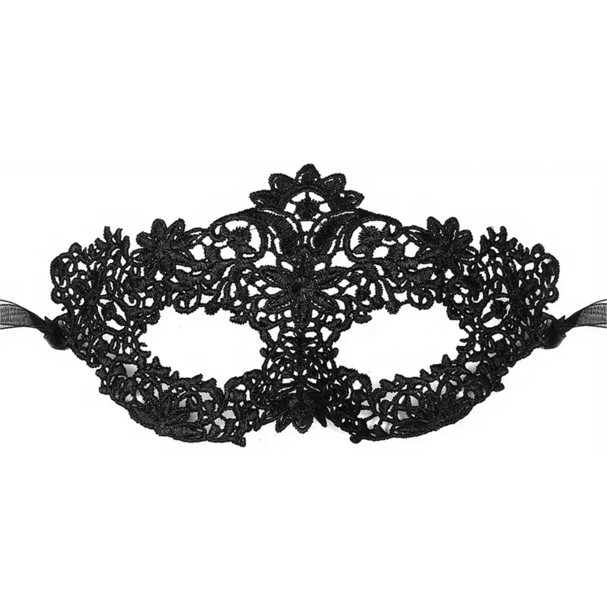 Elegant Black Lace Masquerade Mask Set for Couples