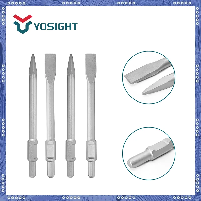 Hex SDS Plus Flat and Point Chisel Bits for Enhanced Durability and Performance, Impact Hammer Drill Bits for Electric Hammer